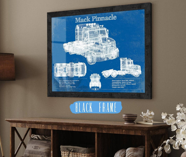 Cutler West Mack Pinnacle Blueprint Vintage Truck Print