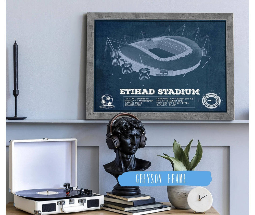 14" x 11" / Stretched Canvas Wrap Cutler West Manchester City FC- Etihad Stadium Soccer