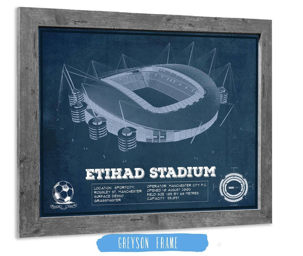 14" x 11" / Greyson Frame Cutler West Manchester City FC- Etihad Stadium Soccer