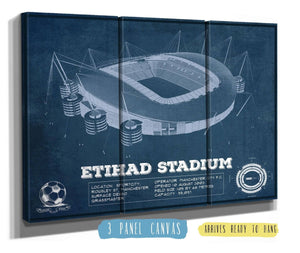 36" x 24" / 3 Panel Canvas Wrap Cutler West Manchester City FC- Etihad Stadium Soccer