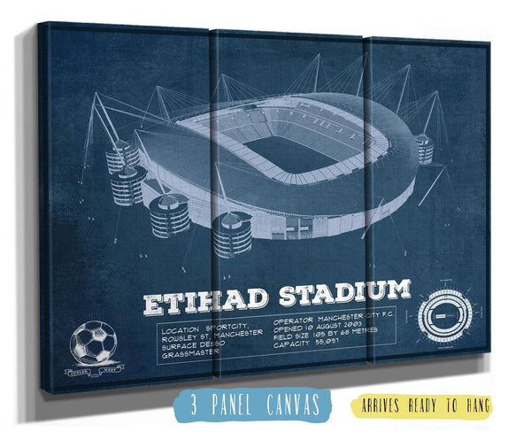 36" x 24" / 3 Panel Canvas Wrap Cutler West Manchester City FC- Etihad Stadium Soccer