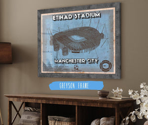 Cutler West Manchester City FC- Etihad Stadium Soccer Dark Blue Print
