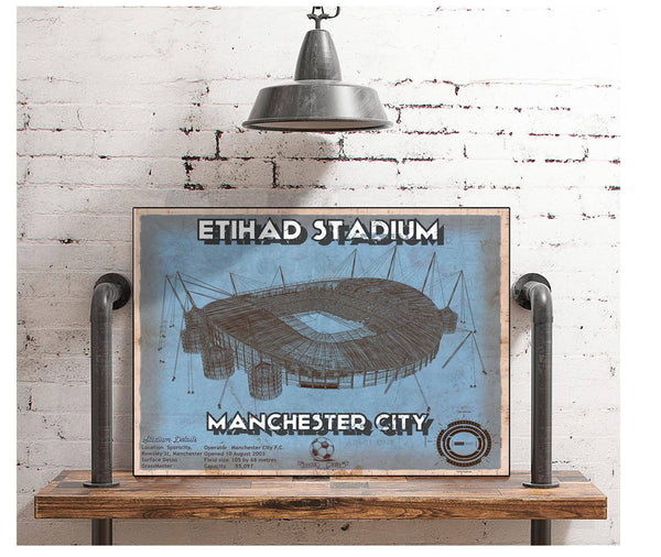 Cutler West Manchester City FC- Etihad Stadium Soccer Dark Blue Print