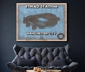 Cutler West Manchester City FC- Etihad Stadium Soccer Dark Blue Print
