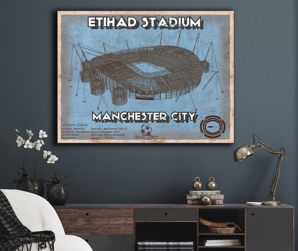 Cutler West Manchester City FC- Etihad Stadium Soccer Dark Blue Print