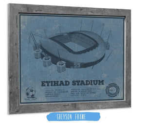 14" x 11" / Greyson Frame Cutler West Manchester City FC- Etihad Stadium Soccer Print