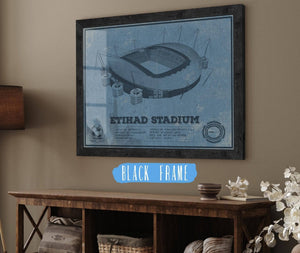 20" x 16" / Black Frame Cutler West Manchester City FC- Etihad Stadium Soccer Print