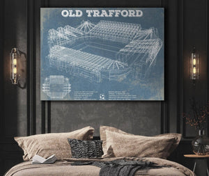Cutler West Manchester United F.C. - Old Trafford Stadium Blueprint Vintage Soccer Print