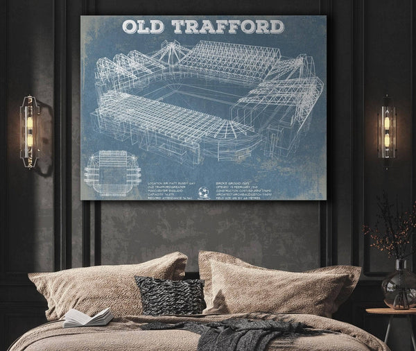 Cutler West Manchester United F.C. - Old Trafford Stadium Blueprint Vintage Soccer Print