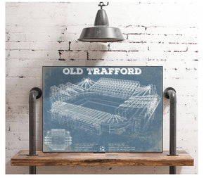 Cutler West Manchester United F.C. - Old Trafford Stadium Blueprint Vintage Soccer Print