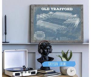 Cutler West Manchester United F.C. - Old Trafford Stadium Blueprint Vintage Soccer Print
