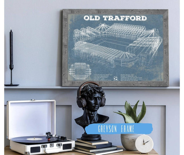 Cutler West Manchester United F.C. - Old Trafford Stadium Blueprint Vintage Soccer Print