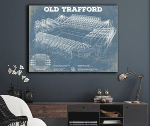 Cutler West Manchester United F.C. - Old Trafford Stadium Blueprint Vintage Soccer Print