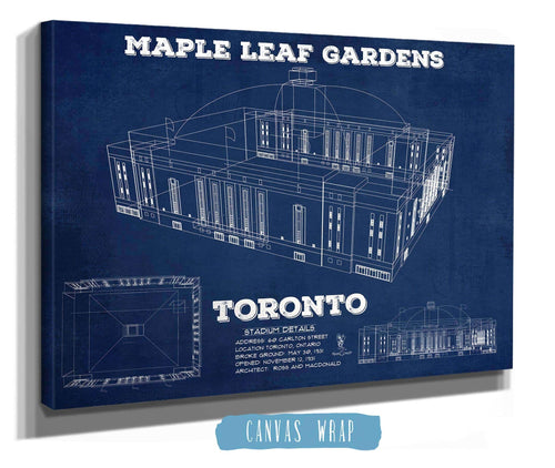 14" x 11" / Stretched Canvas Wrap Cutler West Maple Leaf Gardens - Vintage NHL Hockey Print