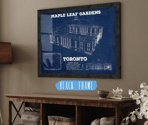 20" x 16" / Black Frame Cutler West Maple Leaf Gardens - Vintage NHL Hockey Print