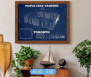 20" x 16" / Walnut Frame Cutler West Maple Leaf Gardens - Vintage NHL Hockey Print