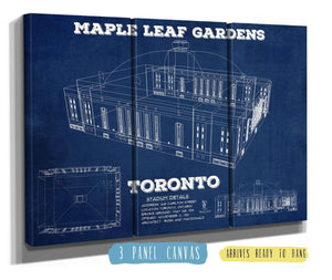 36" x 24" / 3 Panel Canvas Wrap Cutler West Maple Leaf Gardens - Vintage NHL Hockey Print