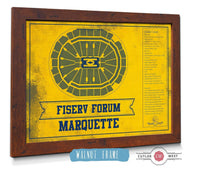 Cutler West Basketball Collection Fiserv Forum Marquette Golden Eagles Team Colors NCAA Vintage Art Print