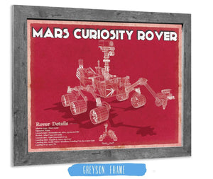 14" x 11" / Greyson Frame Cutler West Mars Curiosity Rover NASA Space Blueprint Print