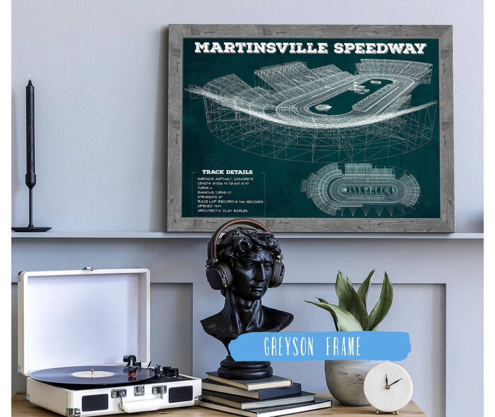 14" x 11" / Stretched Canvas Wrap Cutler West Martinsville Speedway NASCAR Race Track Print