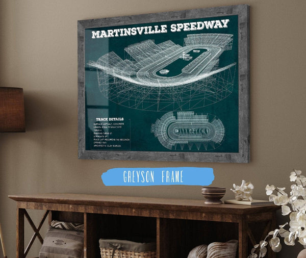 14" x 11" / Greyson Frame Cutler West Martinsville Speedway NASCAR Race Track Print