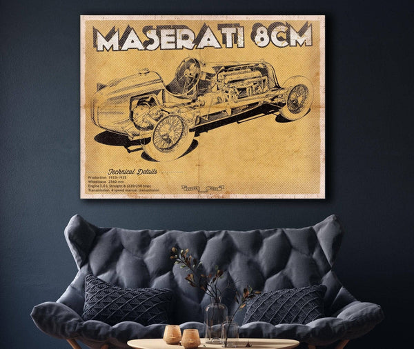 Cutler West Maserati 8CM Racing Sports Car Print