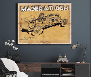Cutler West Maserati 8CM Racing Sports Car Print