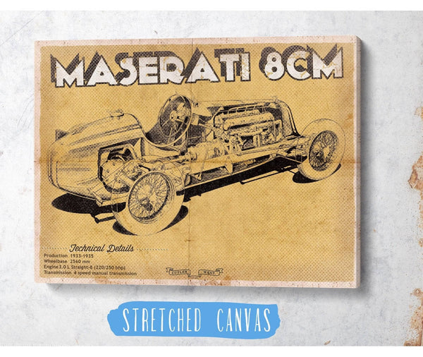 Cutler West Maserati 8CM Racing Sports Car Print
