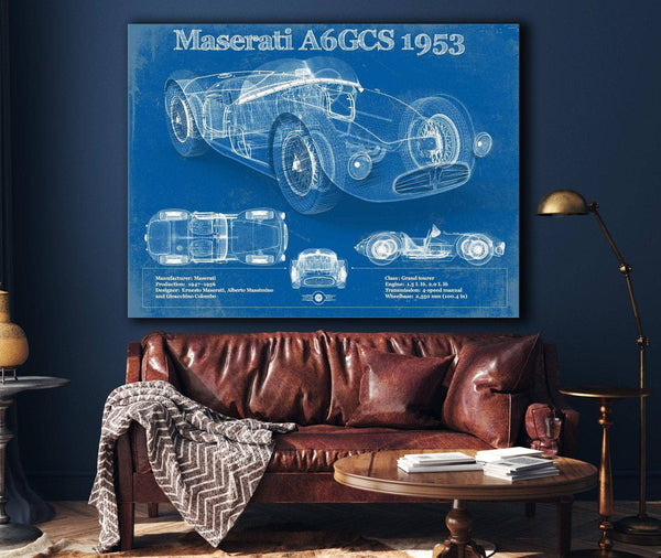 Cutler West Maserati A6GCS 1953 Original Vintage Car Blueprint