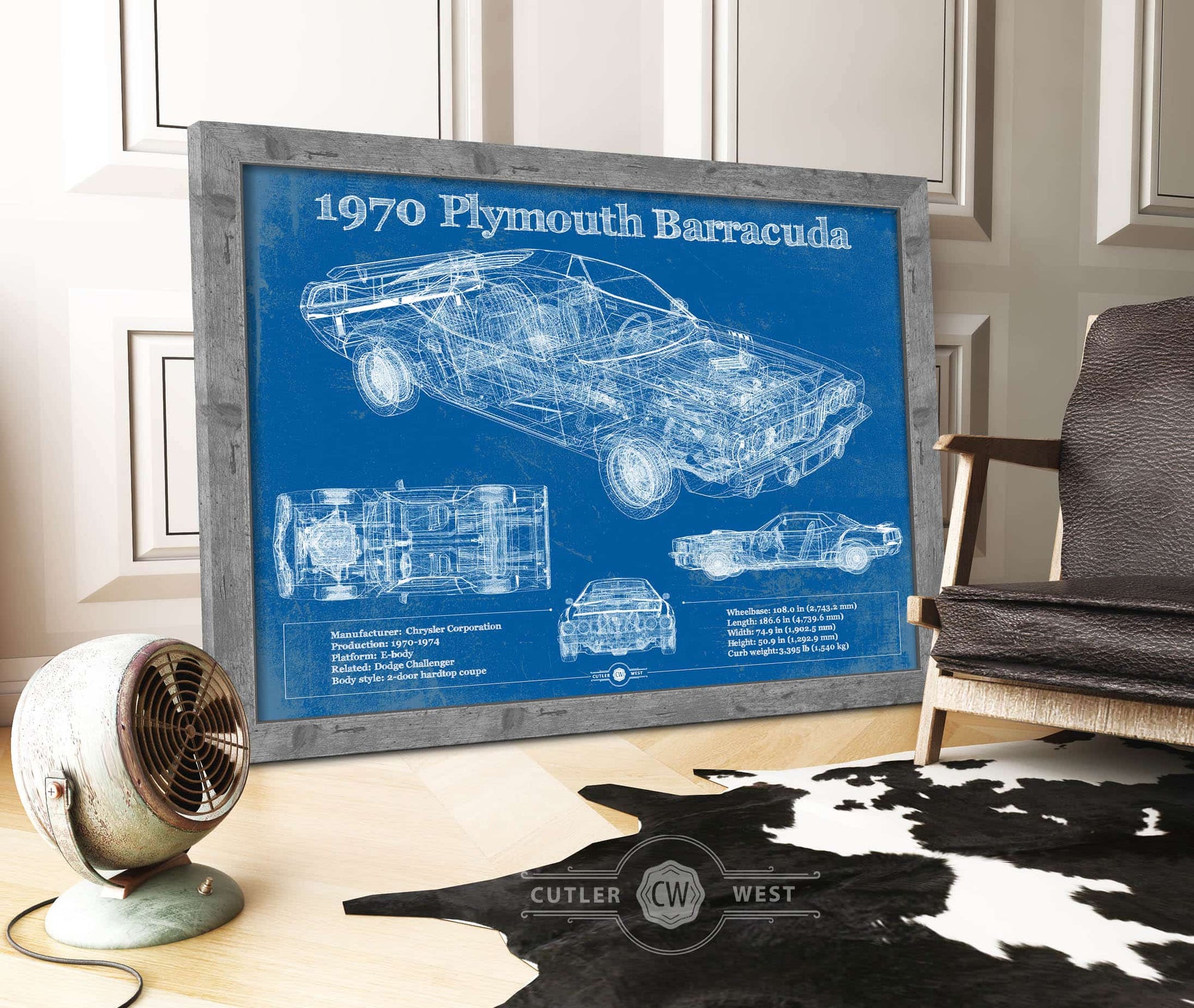 1970 Plymouth Barracuda Original Blueprint Art