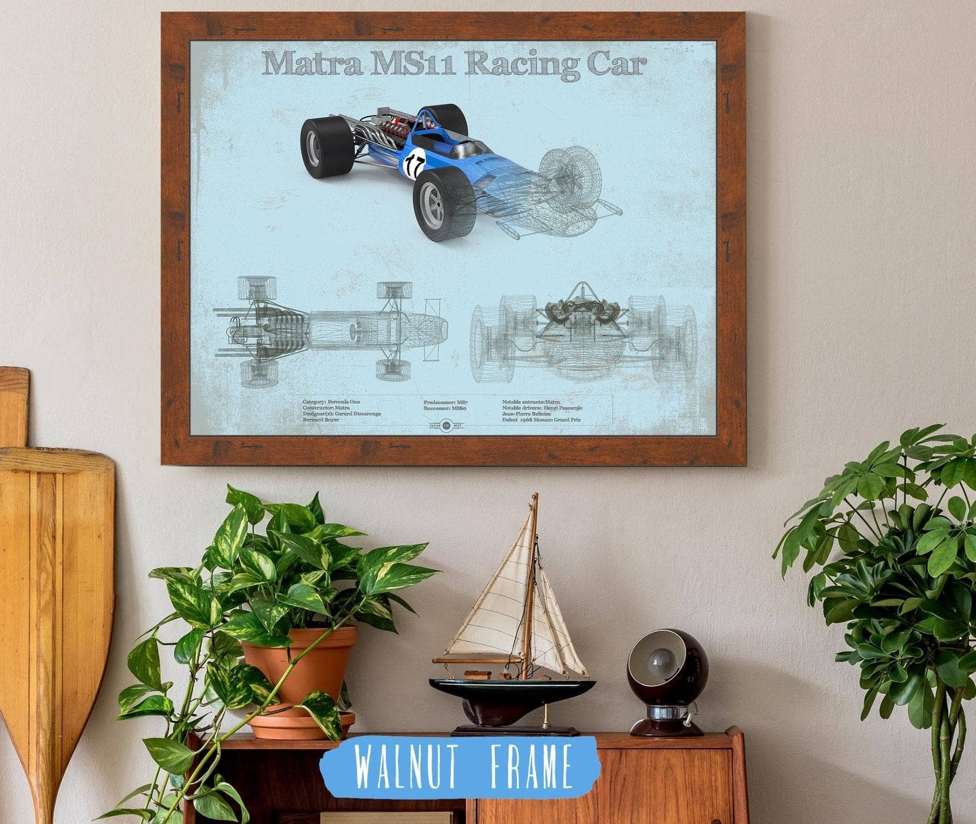 Cutler West Vintage Matra Ms11 F1 Sports Car Print