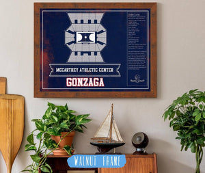 Cutler West McCarthey Athletic Center Gonzaga Bulldogs Team Colors Vintage Basketball Blueprint