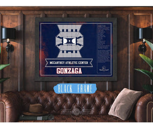 Cutler West McCarthey Athletic Center Gonzaga Bulldogs Team Colors Vintage Basketball Blueprint