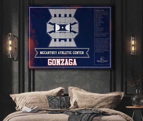 Cutler West McCarthey Athletic Center Gonzaga Bulldogs Team Colors Vintage Basketball Blueprint