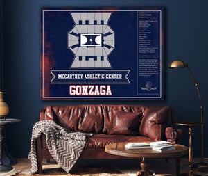 Cutler West McCarthey Athletic Center Gonzaga Bulldogs Team Colors Vintage Basketball Blueprint