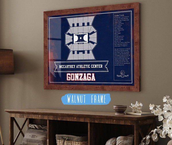 Cutler West McCarthey Athletic Center Gonzaga Bulldogs Team Colors Vintage Basketball Blueprint
