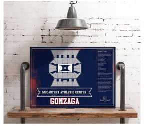 Cutler West McCarthey Athletic Center Gonzaga Bulldogs Team Colors Vintage Basketball Blueprint