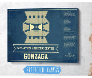 Cutler West McCarthey Athletic Center Gonzaga Bulldogs Vintage Basketball Blueprint