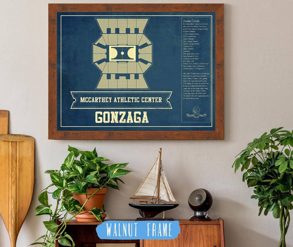Cutler West McCarthey Athletic Center Gonzaga Bulldogs Vintage Basketball Blueprint