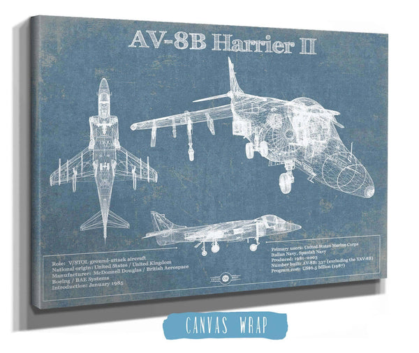 Cutler West McDonnell Douglas AV-8B Harrier II Patent Blueprint Original Design Wall Art