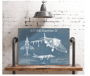 Cutler West McDonnell Douglas AV-8B Harrier II Patent Blueprint Original Design Wall Art