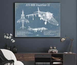 Cutler West McDonnell Douglas AV-8B Harrier II Patent Blueprint Original Design Wall Art