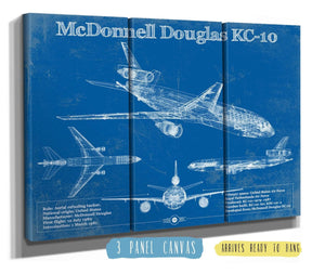 Cutler West McDonnell Douglas KC-10 Extender Aircraft Blueprint Original Military Wall Art