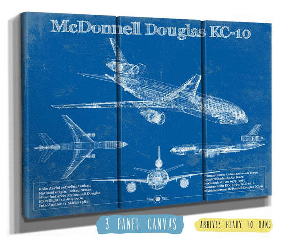 Cutler West McDonnell Douglas KC-10 Extender Aircraft Blueprint Original Military Wall Art