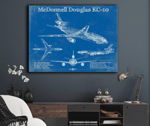 Cutler West McDonnell Douglas KC-10 Extender Aircraft Blueprint Original Military Wall Art