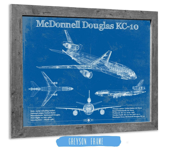 Cutler West McDonnell Douglas KC-10 Extender Aircraft Blueprint Original Military Wall Art