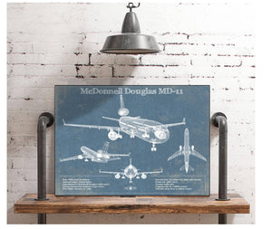 Cutler West McDonnell Douglas MD-11 Vintage Aviation Blueprint Print