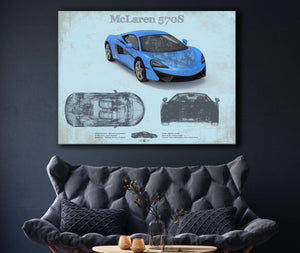 Cutler West McLaren 570S Blueprint Vintage Auto Print