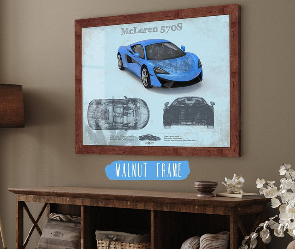 Cutler West McLaren 570S Blueprint Vintage Auto Print
