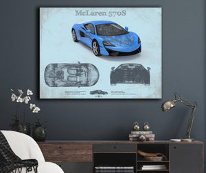 Cutler West McLaren 570S Blueprint Vintage Auto Print
